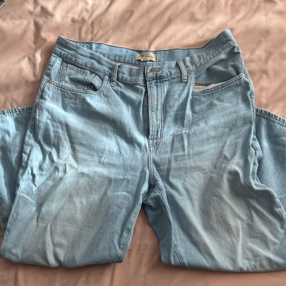 Madewell Wide Leg Crop Light Blue Denim Jeans